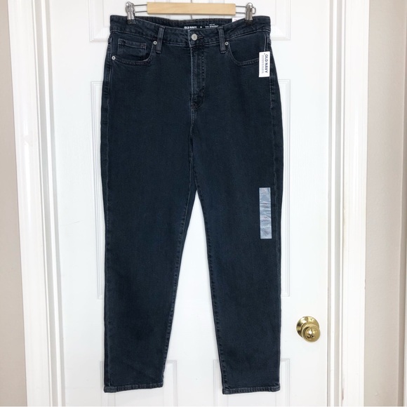 Old Navy O.G. Secret Slim Pockets Dark Wash Straight High Rise Ankle Jeans 12 - Picture 2 of 15